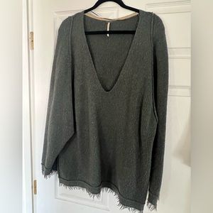 Free People Oversized Forest Green Sweater